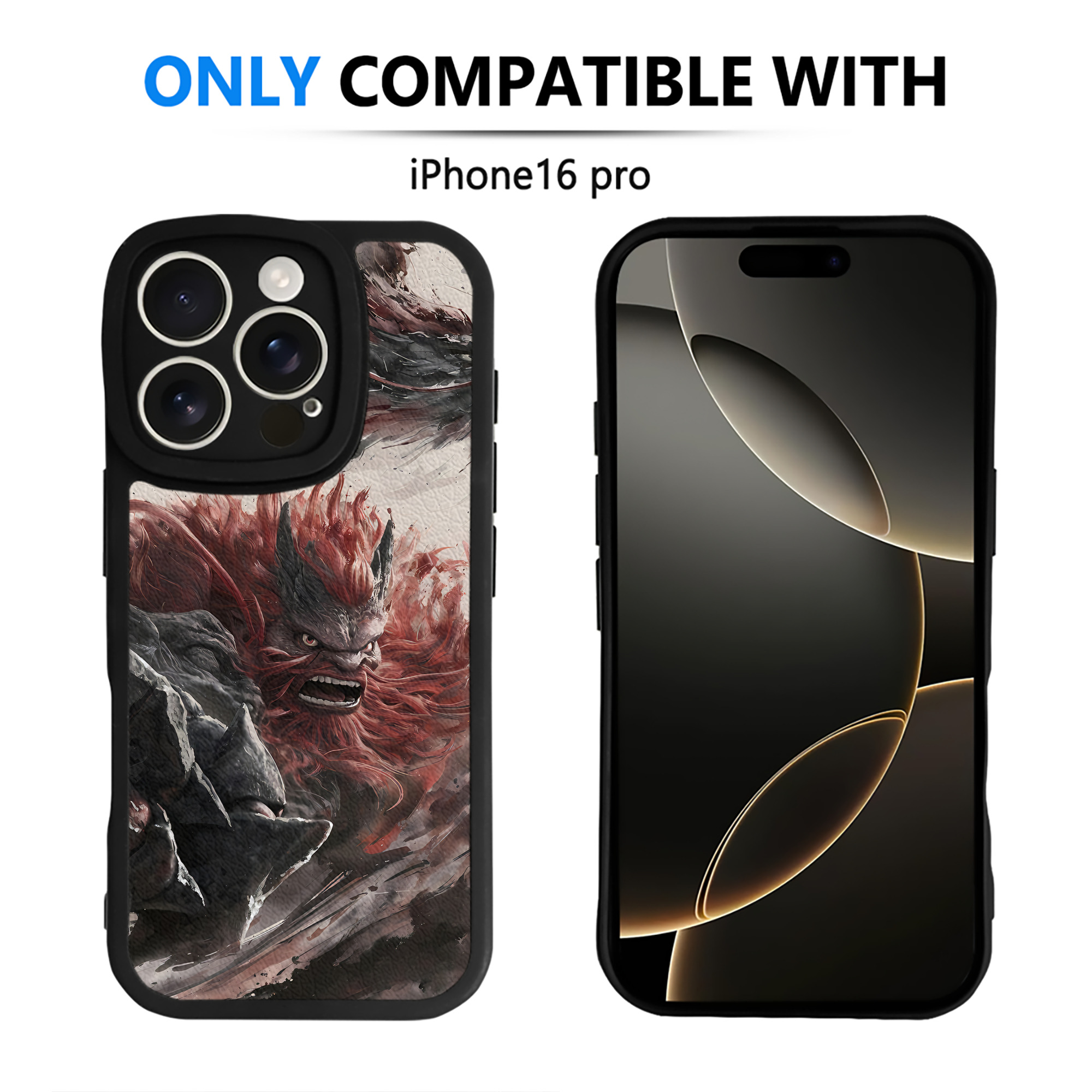 （画像用） Ne Zha 2 ナタ 魔童の大暴れ 【iPhone 16シリーズ対応】シリコンスマホケース（レザー調） 材質：シリコン